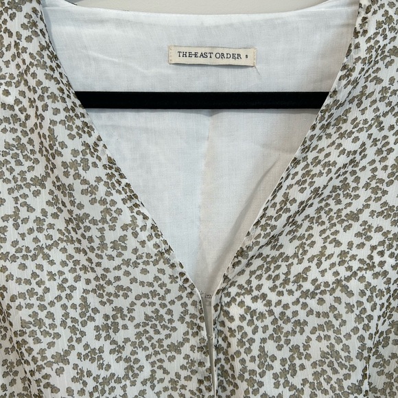 The East Order Smocked Floral Mini Dress Small Boho Long Sleeve Ruffle - Picture 2 of 9